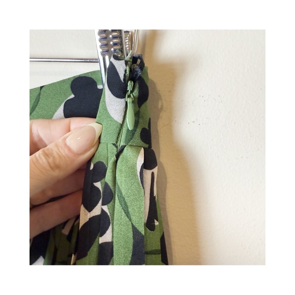Anthropologie Maeve Green Floral Print Pleated Midi Skirt S - Picture 6 of 10
